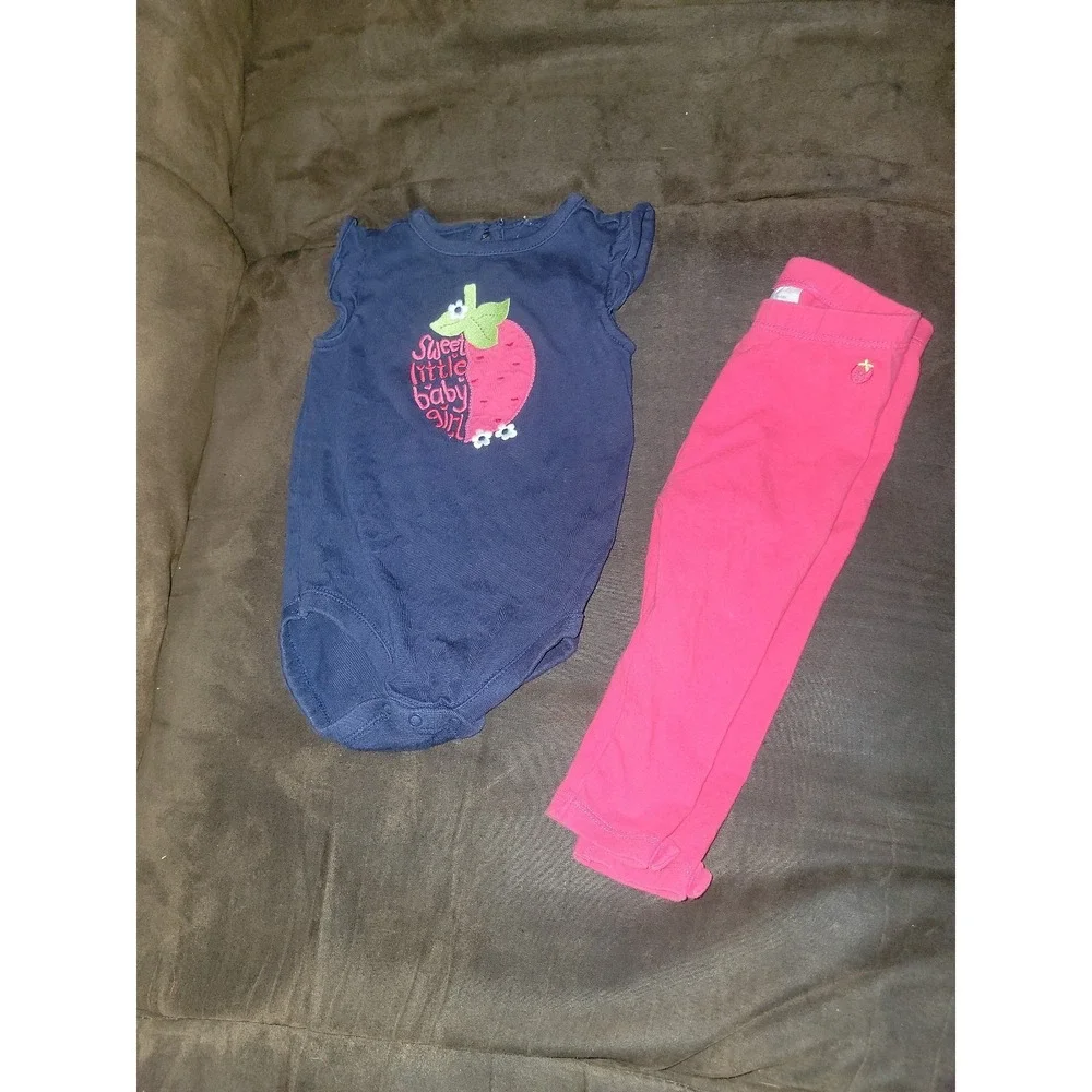 Gymboree layette strawberry‎ sweet little baby girl size 6 12 months outfit
